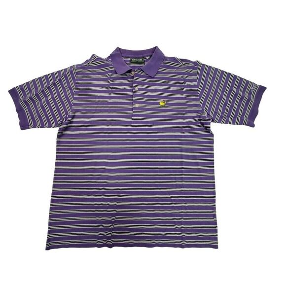 Other - Masters Collection Mens L Large Striped Polo‎ Shirt Purple